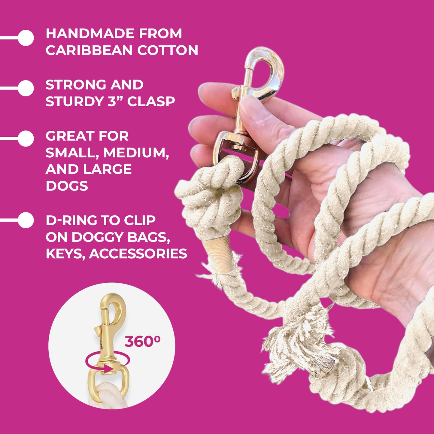 White Boho Wedding Chic Style Leash - Glow Pups