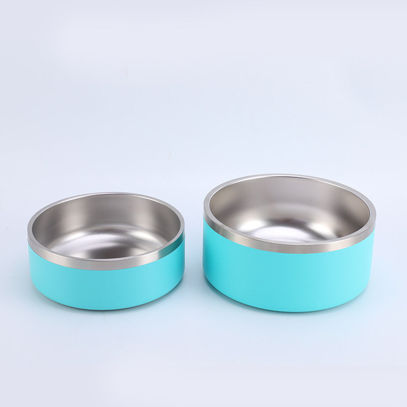 Aqua Blue Stainless Steel Dog Bowl - 32oz & 64oz - Glow Pups