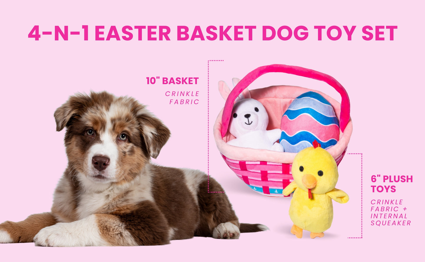 Easter Basket Dog Toy - Glow Pups