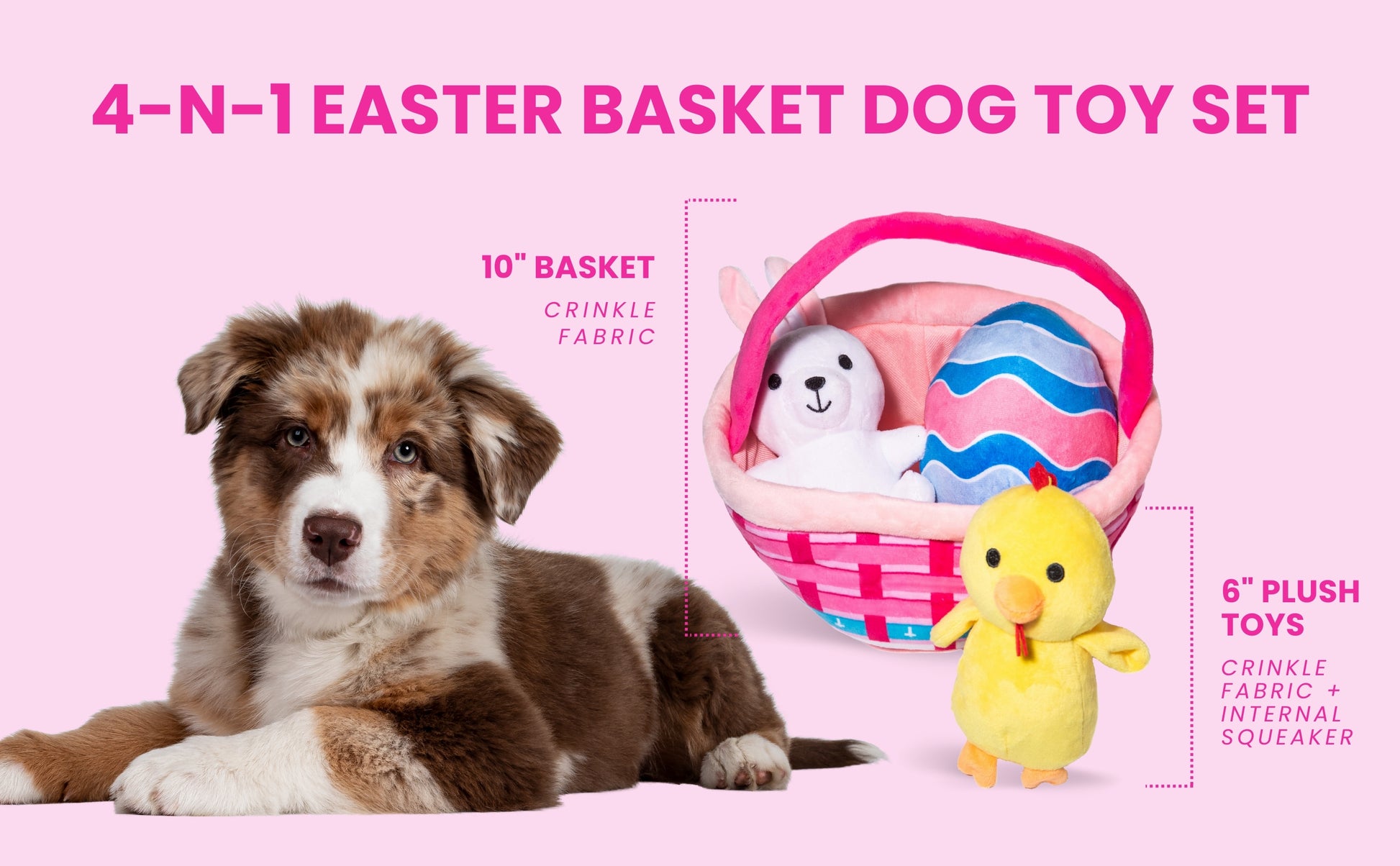 Easter Basket Dog Toy - Glow Pups