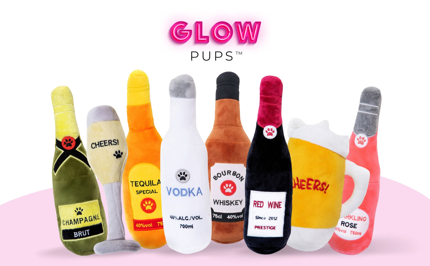 Champagne Bottle Dog Toy - Glow Pups