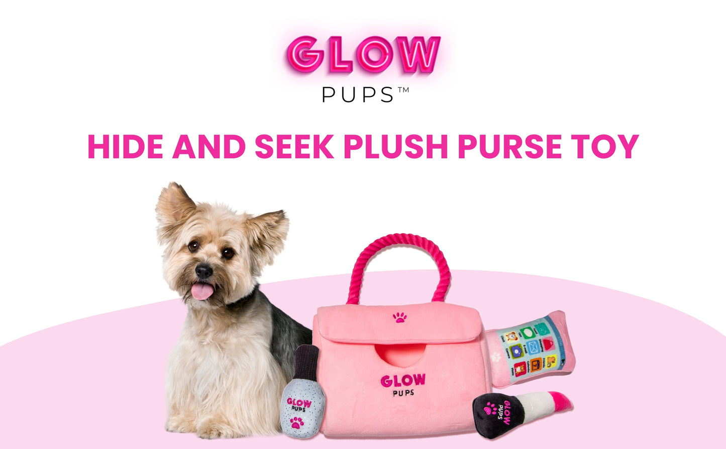 Plush Pink Hide-and-Seek Purse - Glow Pups