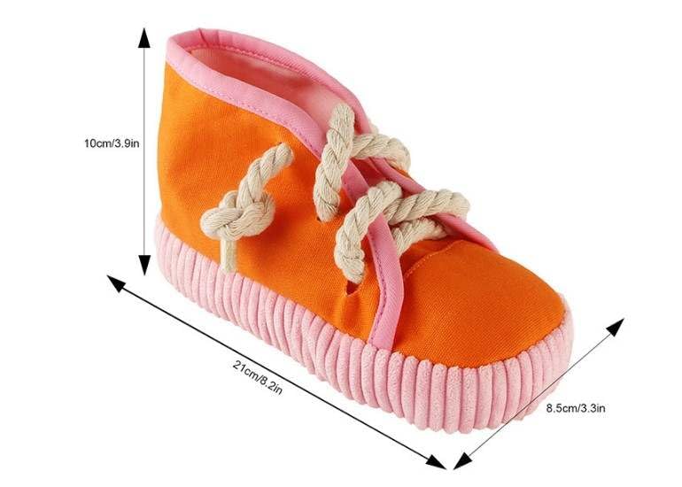 2 Pack Squeaky Shoes with Lace Dog Toys - Glow Pups