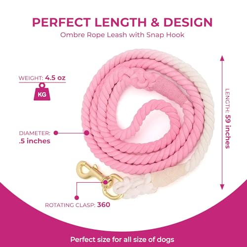 Pink and White Tie Dye Dog Leash - Glow Pups