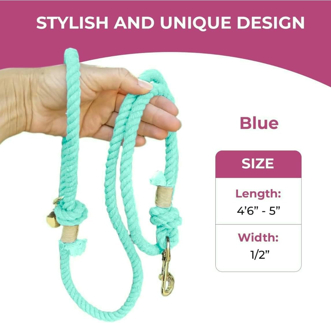Turquoise Boho Chic Style Leash - Glow Pups