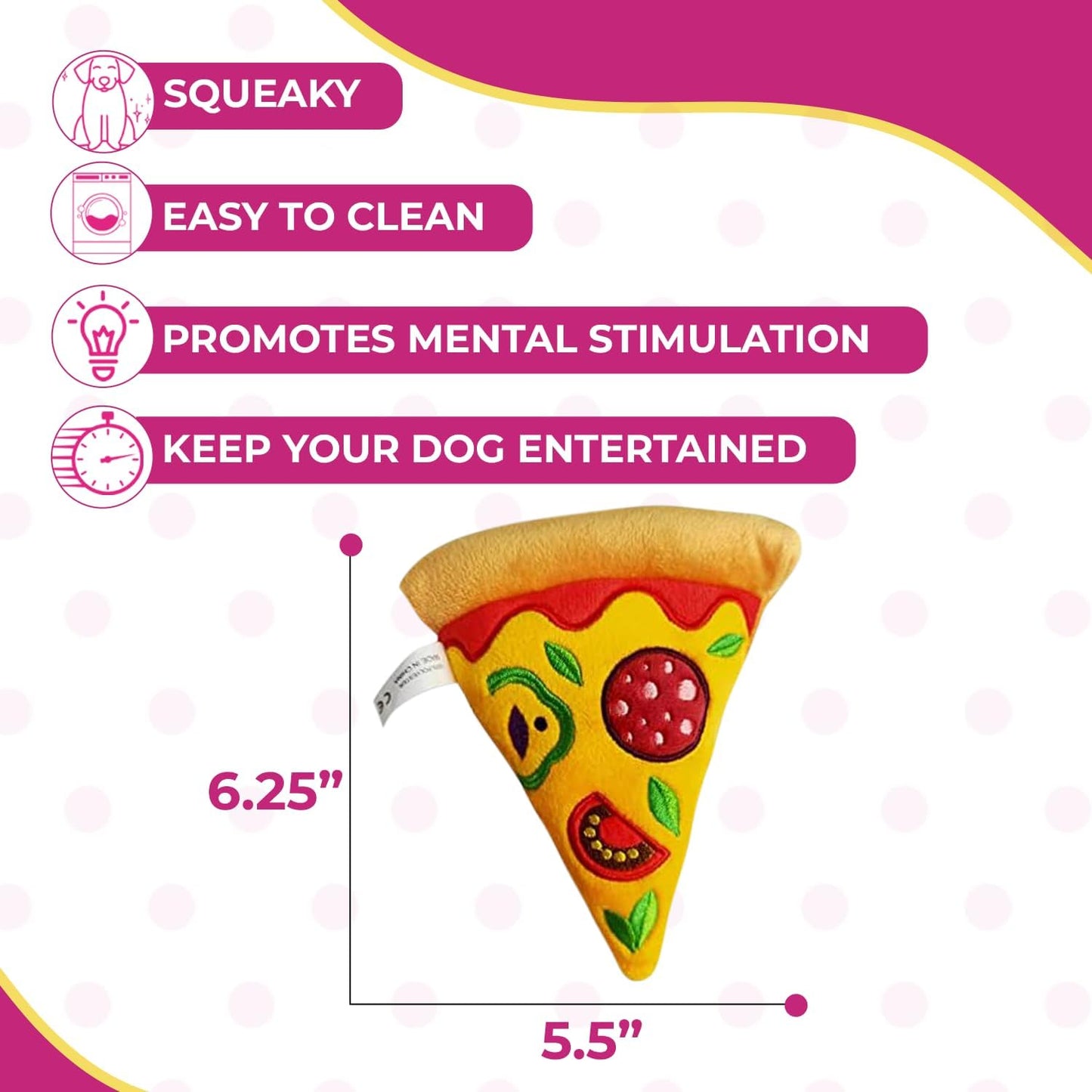 Squeaky Pizza Dog Toys - Glow Pups