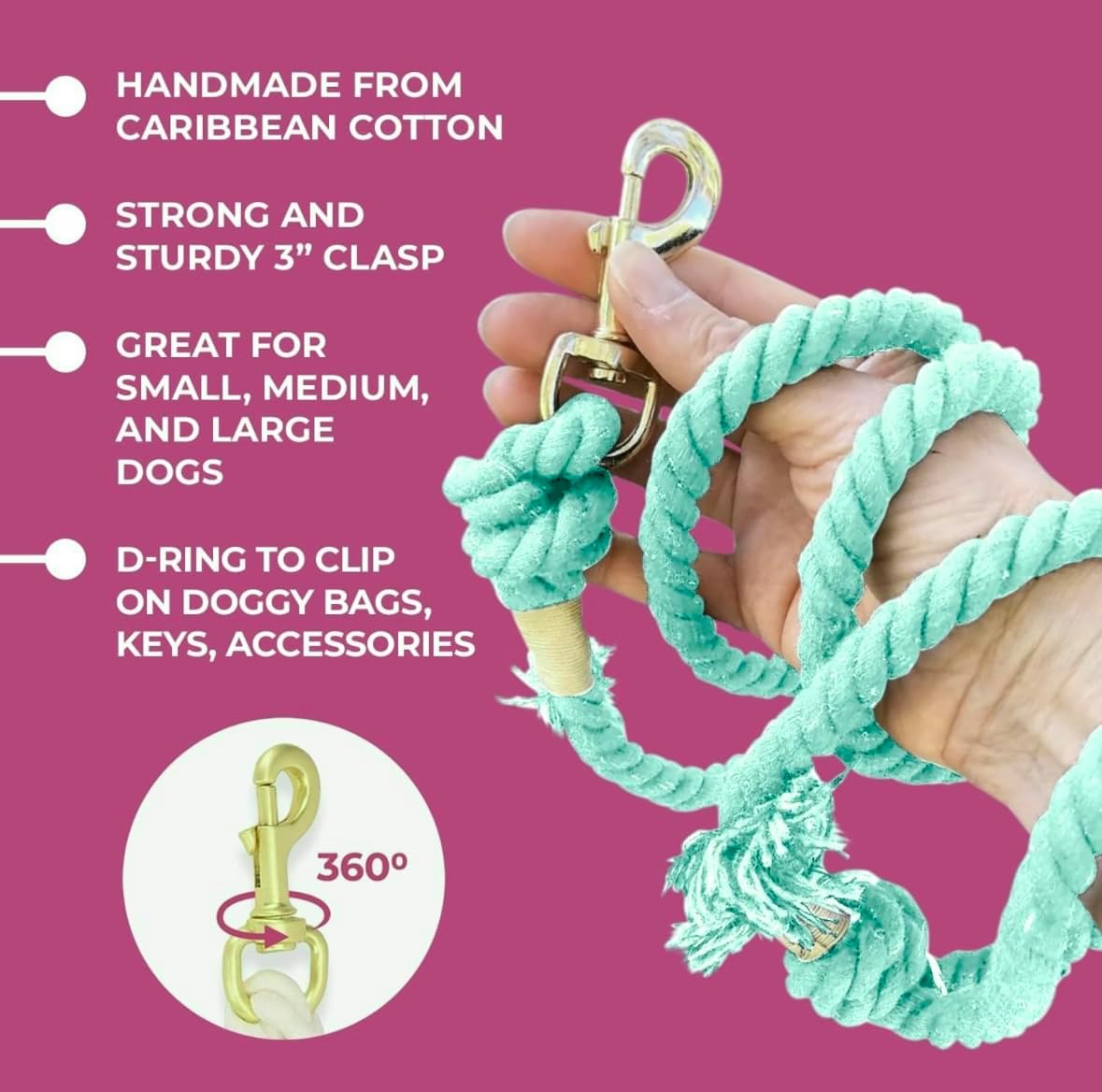Turquoise Boho Chic Style Leash - Glow Pups