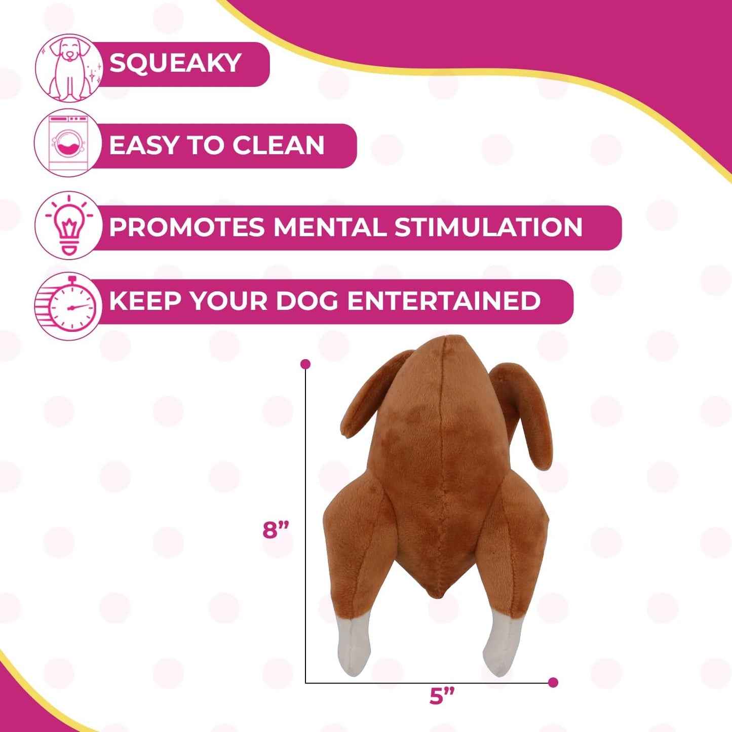 Thanksgiving Squeaky Plush Turkey Dog Toy - Glow Pups