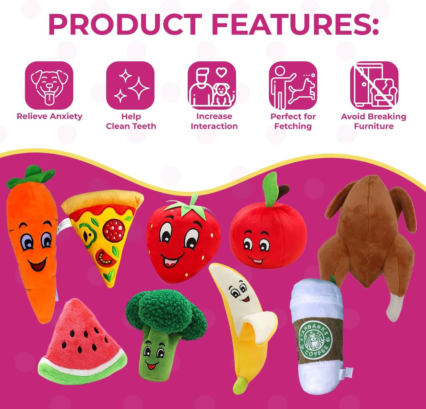 Squeaky Carrot Plush Dog Toy - Glow Pups