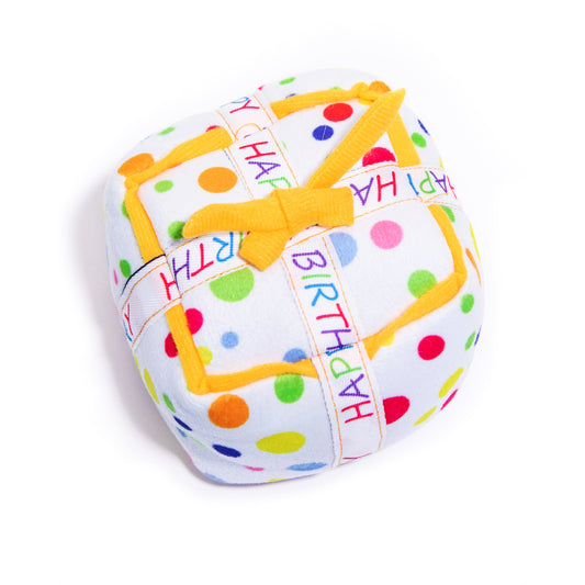 Squeaky Birthday Present Plush Dog Toy - Glow Pups