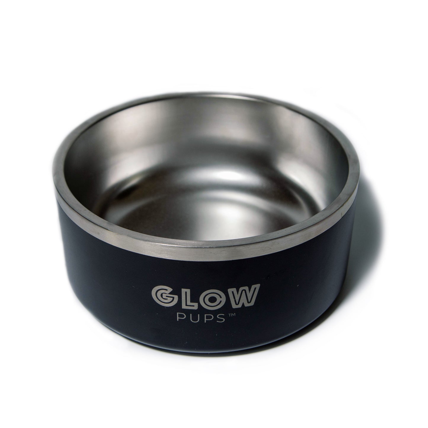 Black Stainless Steel Dog Bowl - 32oz & 64oz - Glow Pups