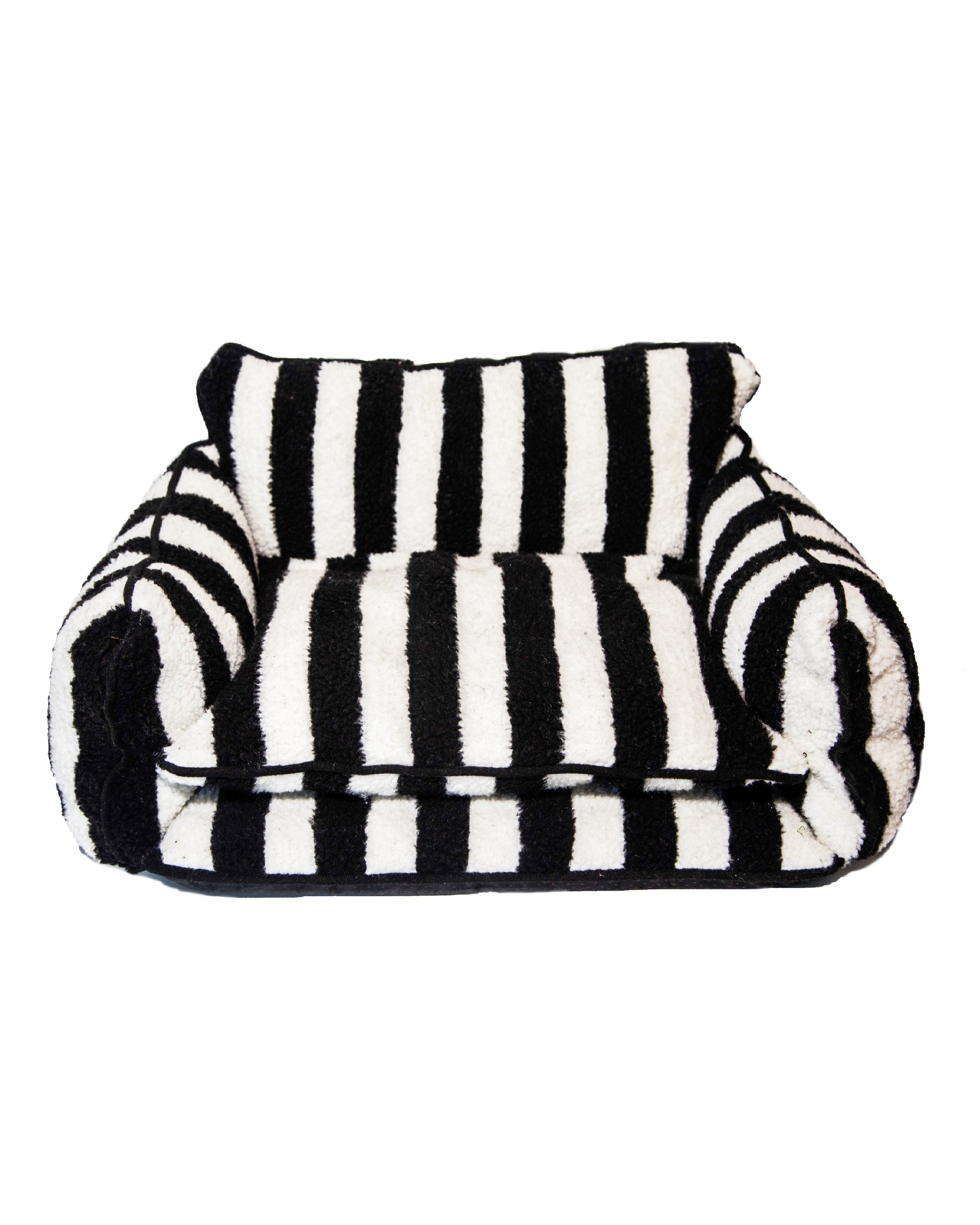 Chic Comfort Black and White Striped Sofa Dog Bed - Glow Pups