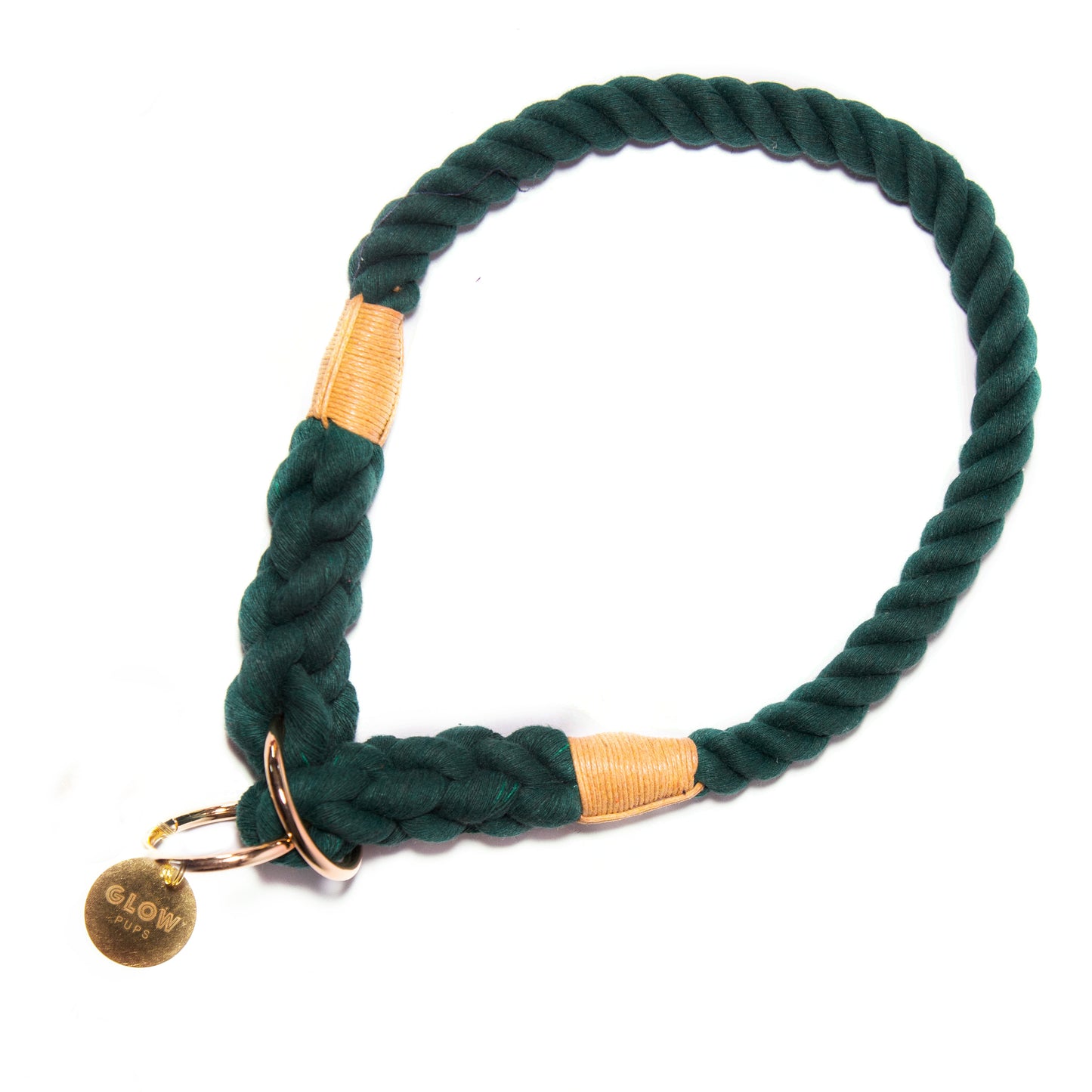 Dark Green Boho Chic Style Slip Collar - Glow Pups