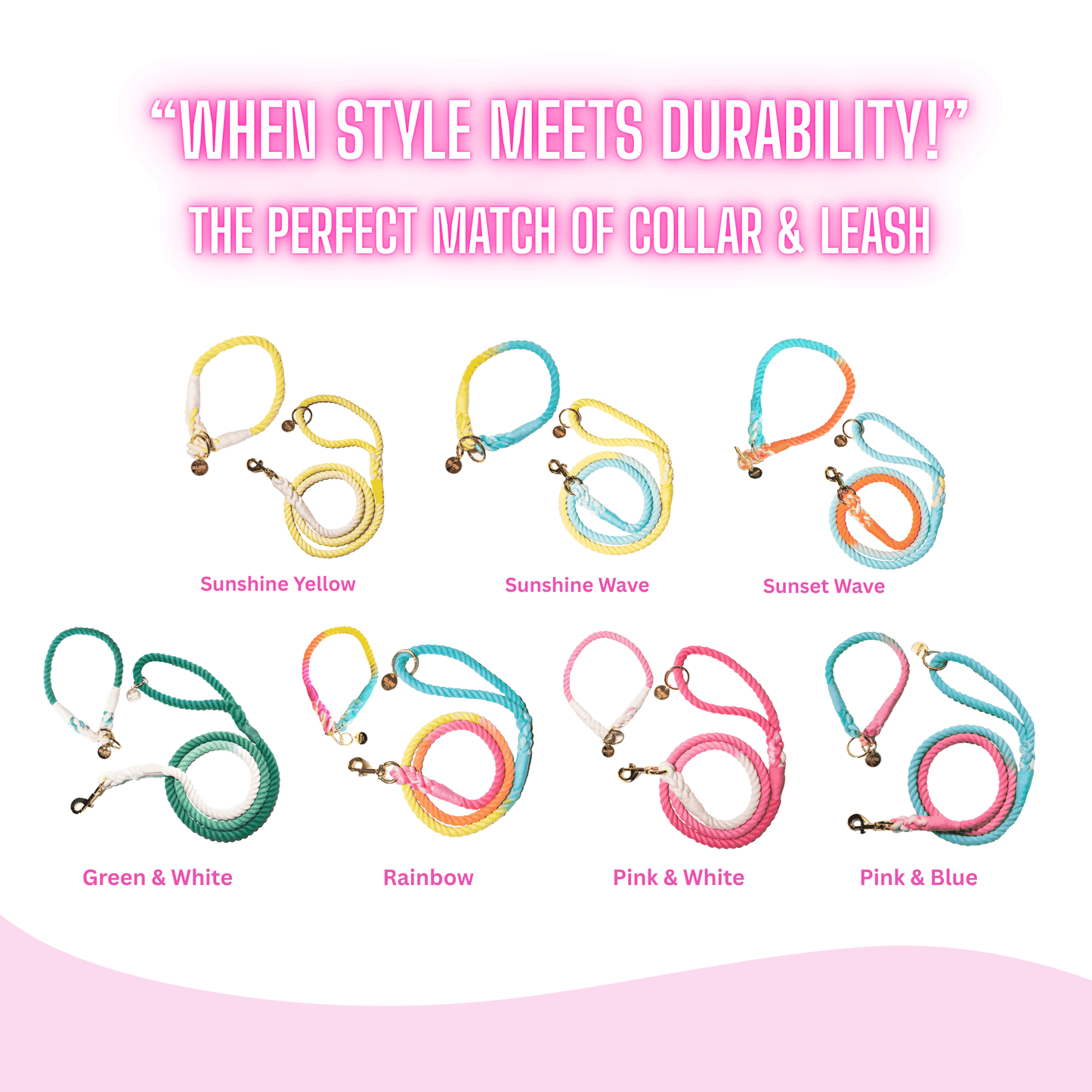 Rainbow Tie Dye Leash - Glow Pups by Glow Pups