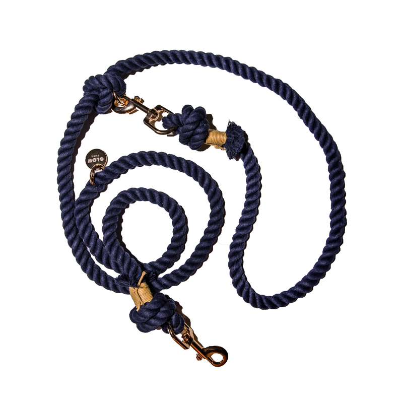 Navy Blue Hands Free Rope Leash