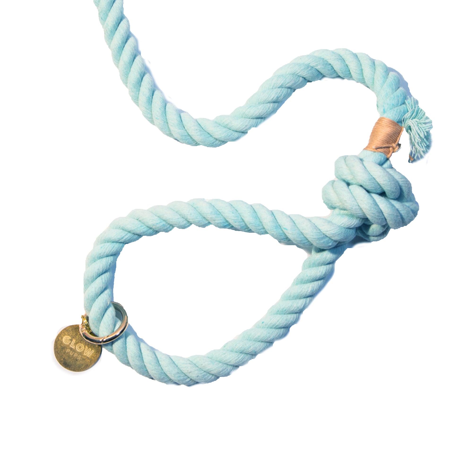 Light Blue Boho Chic Style Rope Leash - Glow Pups
