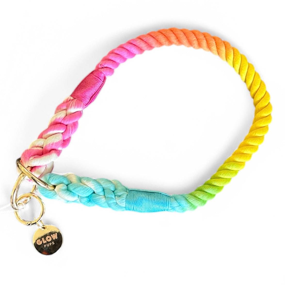 Rainbow Tie Dye Slip Collar - Glow Pups