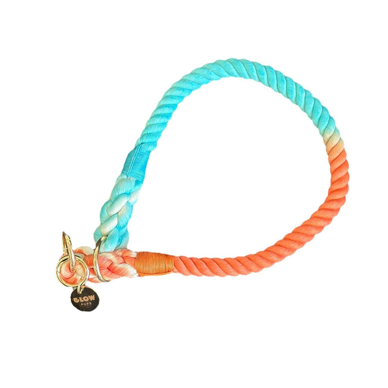 Sunset Wave Tie Dye Slip Collar (Orange and Blue) - Glow Pups