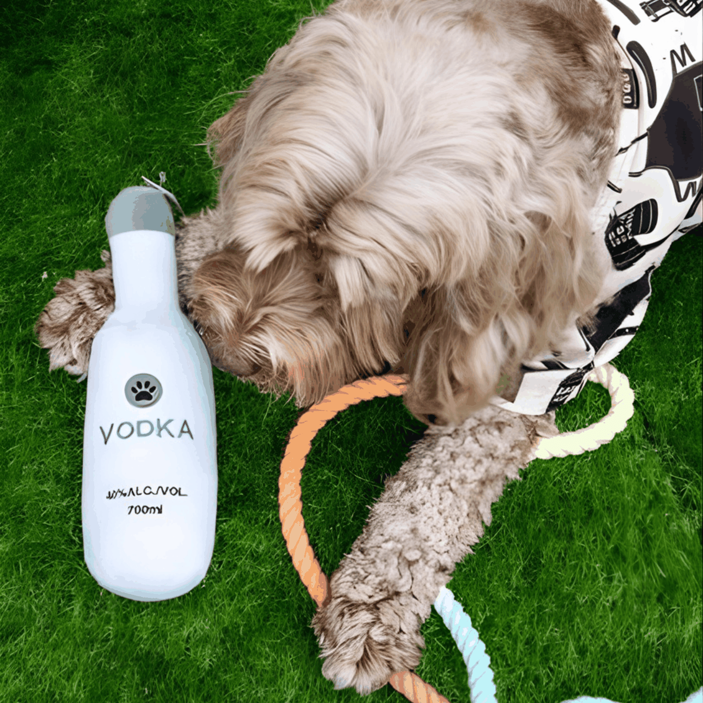 Squeaky Vodka Plush Dog Toy - Glow Pups by Glow Pups