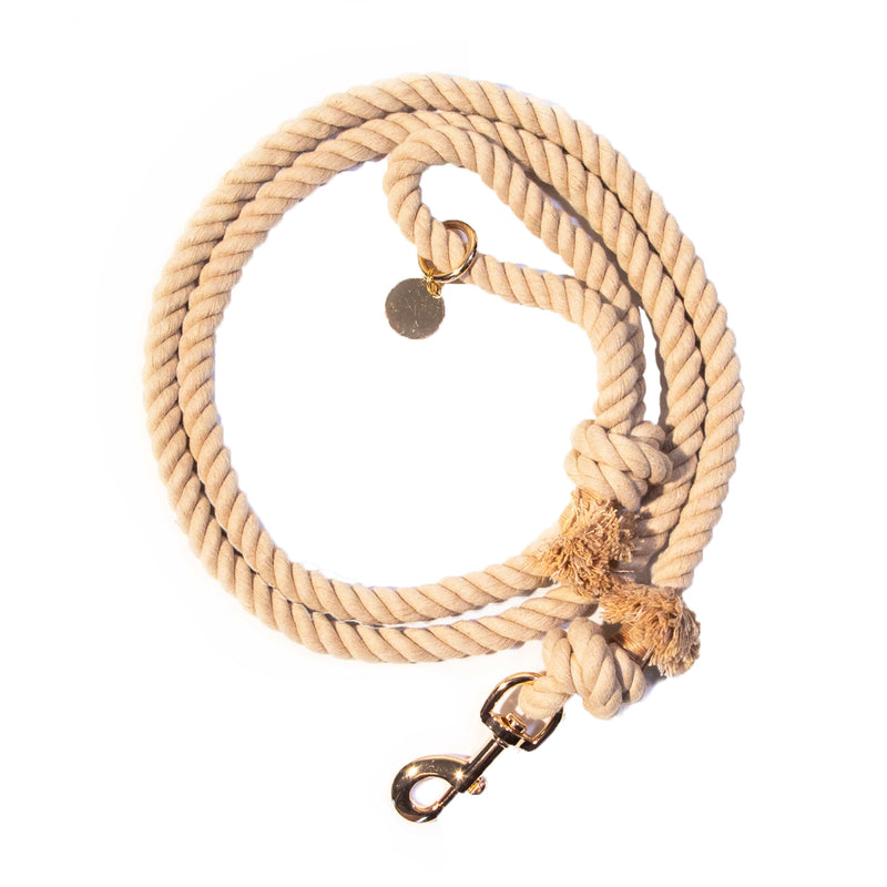 Luxury Neutral Rope Dog Leash - Glow Pups