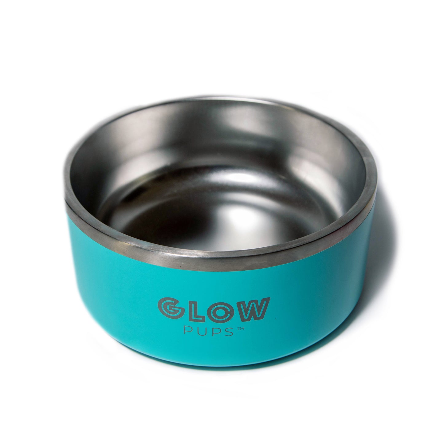 Aqua Blue Stainless Steel Dog Bowl - 32oz & 64oz - Glow Pups