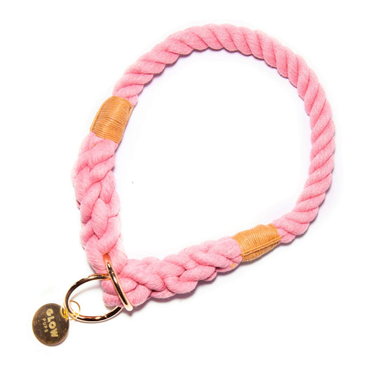 Light Pink Boho Chic Style Slip Collar - Glow Pups