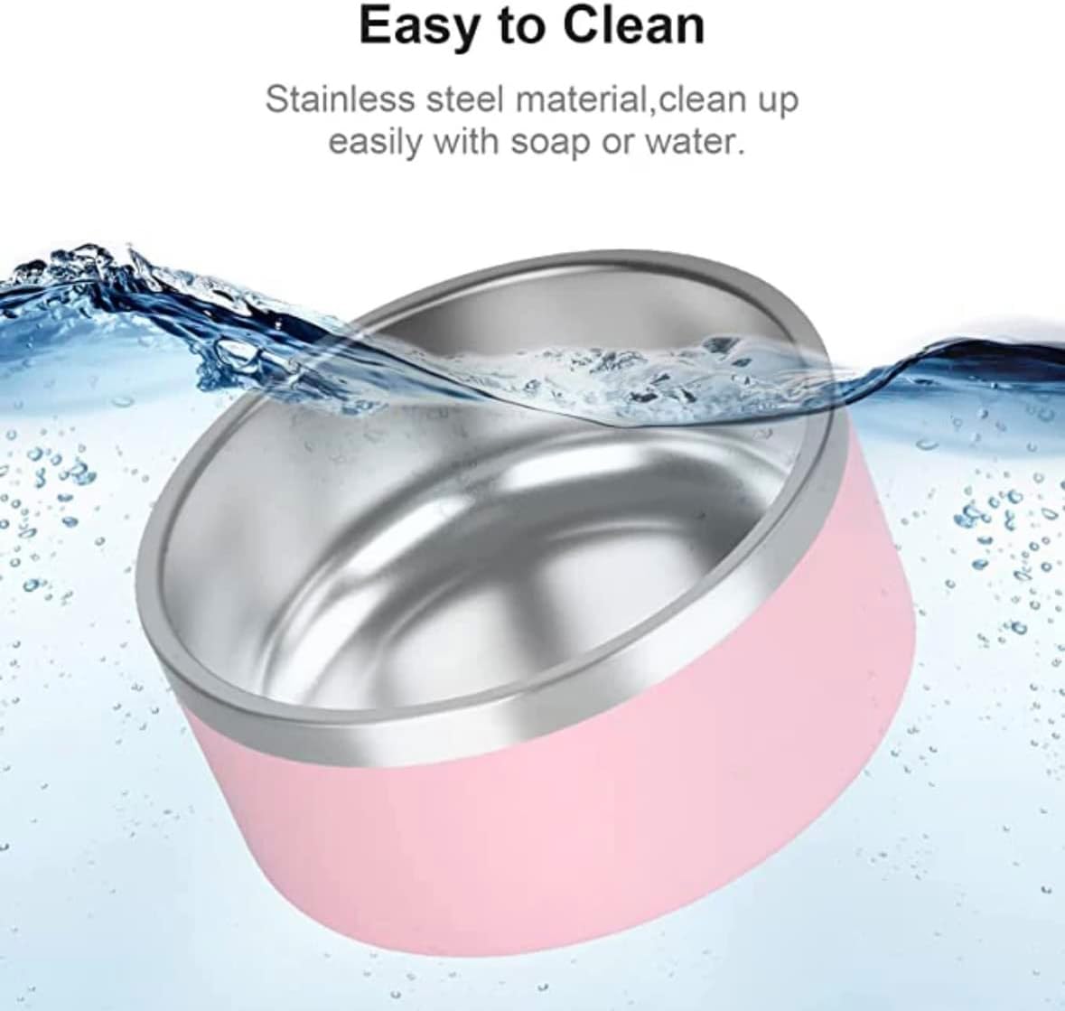 Grey Stainless Steel Dog Bowl Set - 32oz & 64oz - Glow Pups