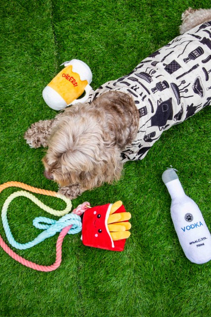 Pawty Pups Plush Beer Glass Dog Toy - Glow Pups