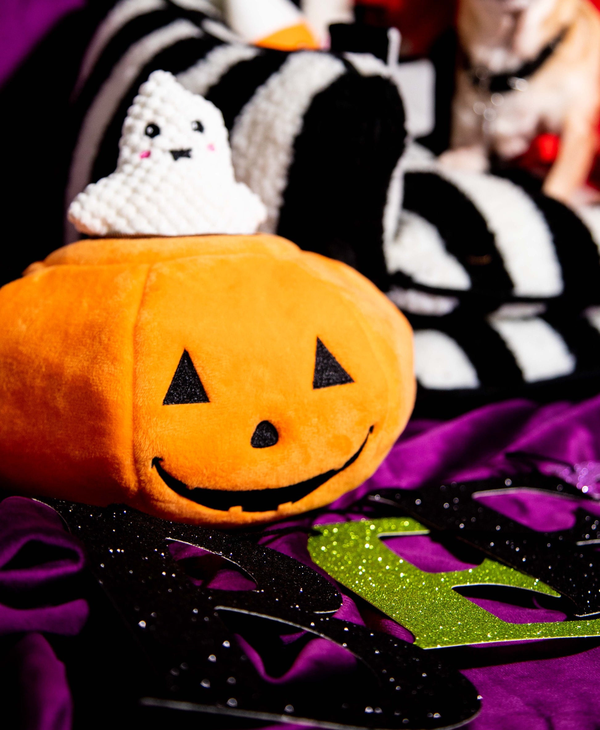 Halloween Jack O Lantern Hide and Seek Dog Toy that Squeaks and Crinkles - Glow Pups