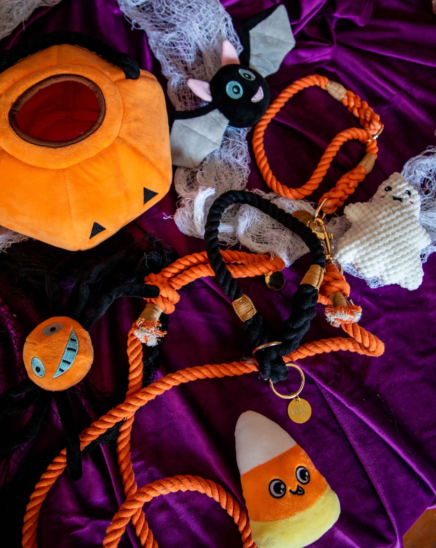 Halloween Jack O Lantern Hide and Seek Dog Toy that Squeaks and Crinkles - Glow Pups