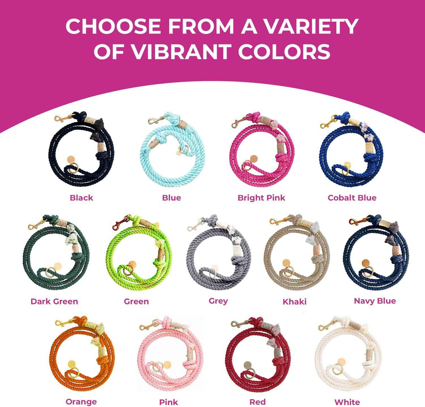 Light Blue Boho Chic Style Dog Leash - Glow Pups