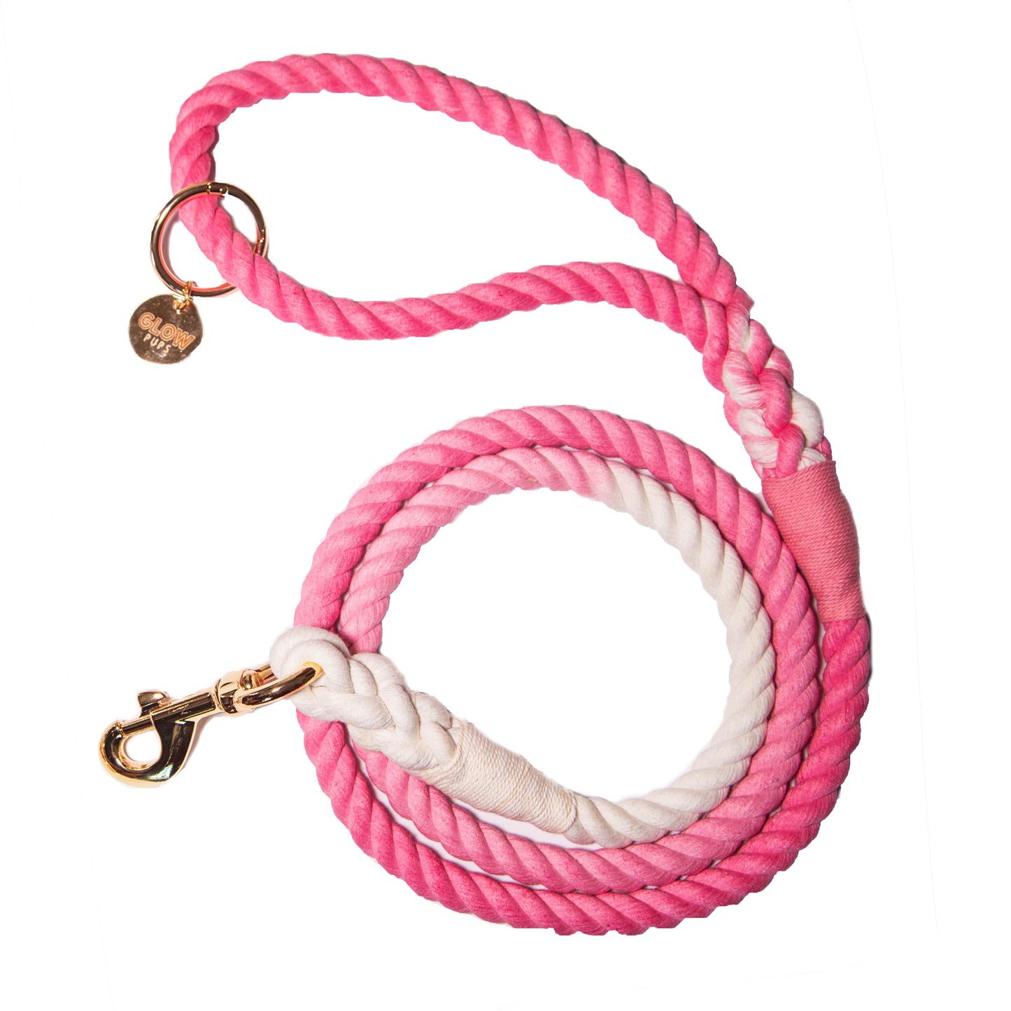Pink and White Tie Dye Dog Leash - Glow Pups