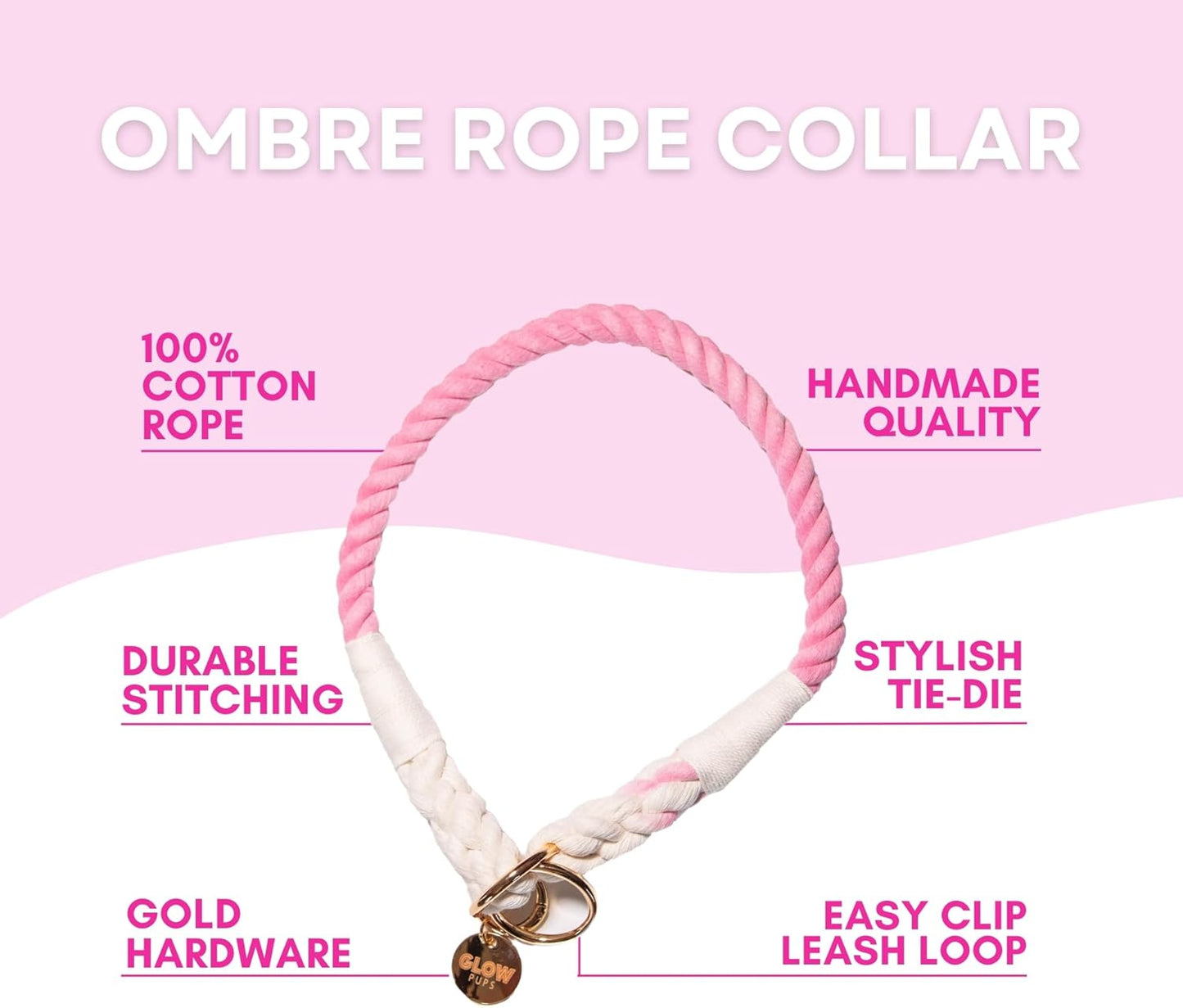 Pink and White Tie Dye Slip Collar