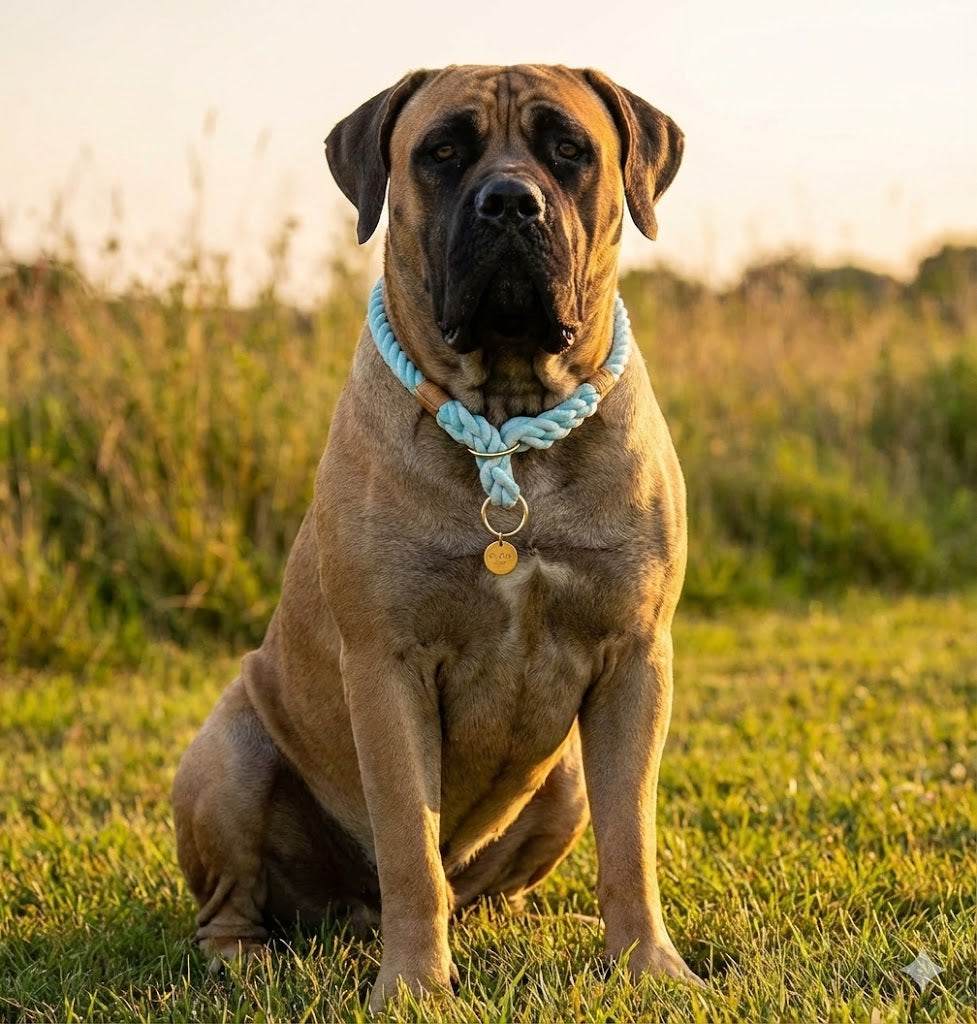 Light Blue Stylish Rope Slip Collar - Glow Pups
