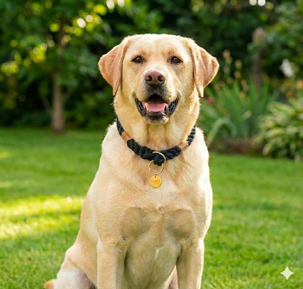 Black Stylish Rope Slip Collar - Glow Pups