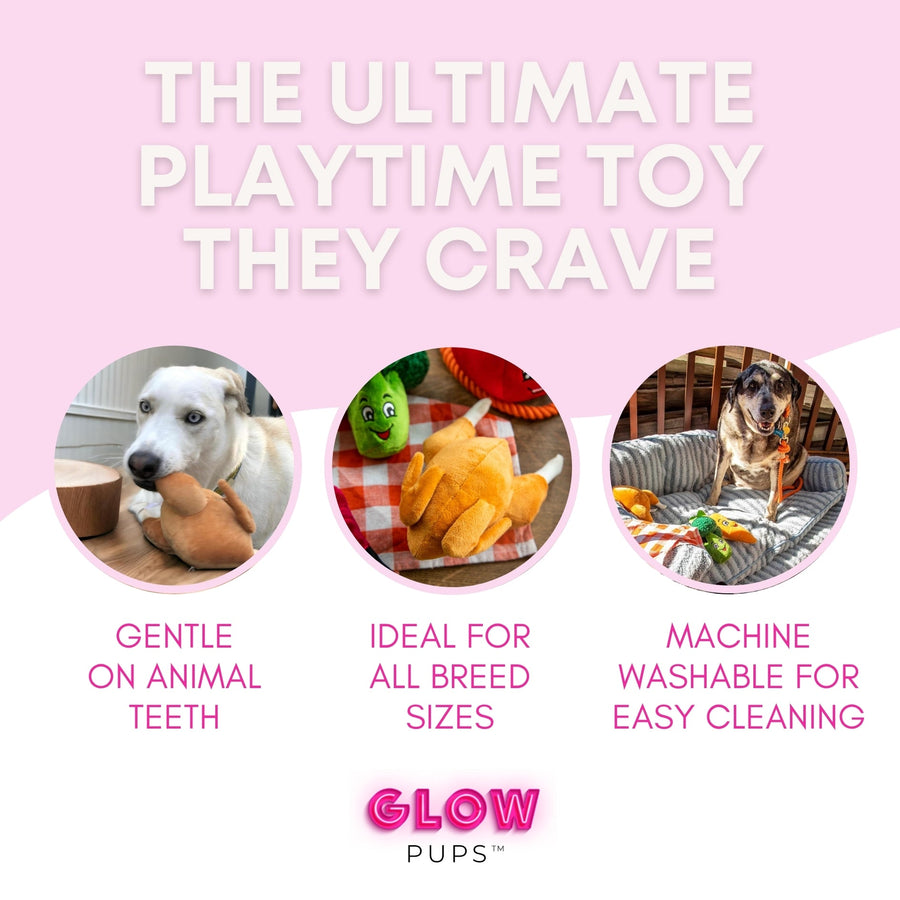 Thanksgiving Squeaky Plush Turkey Dog Toy - Glow Pups by Glow Pups