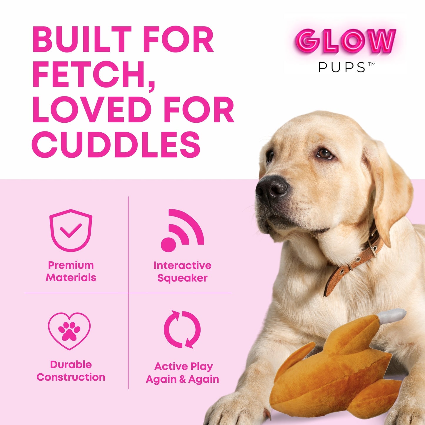 Thanksgiving Squeaky Plush Turkey Dog Toy - Glow Pups