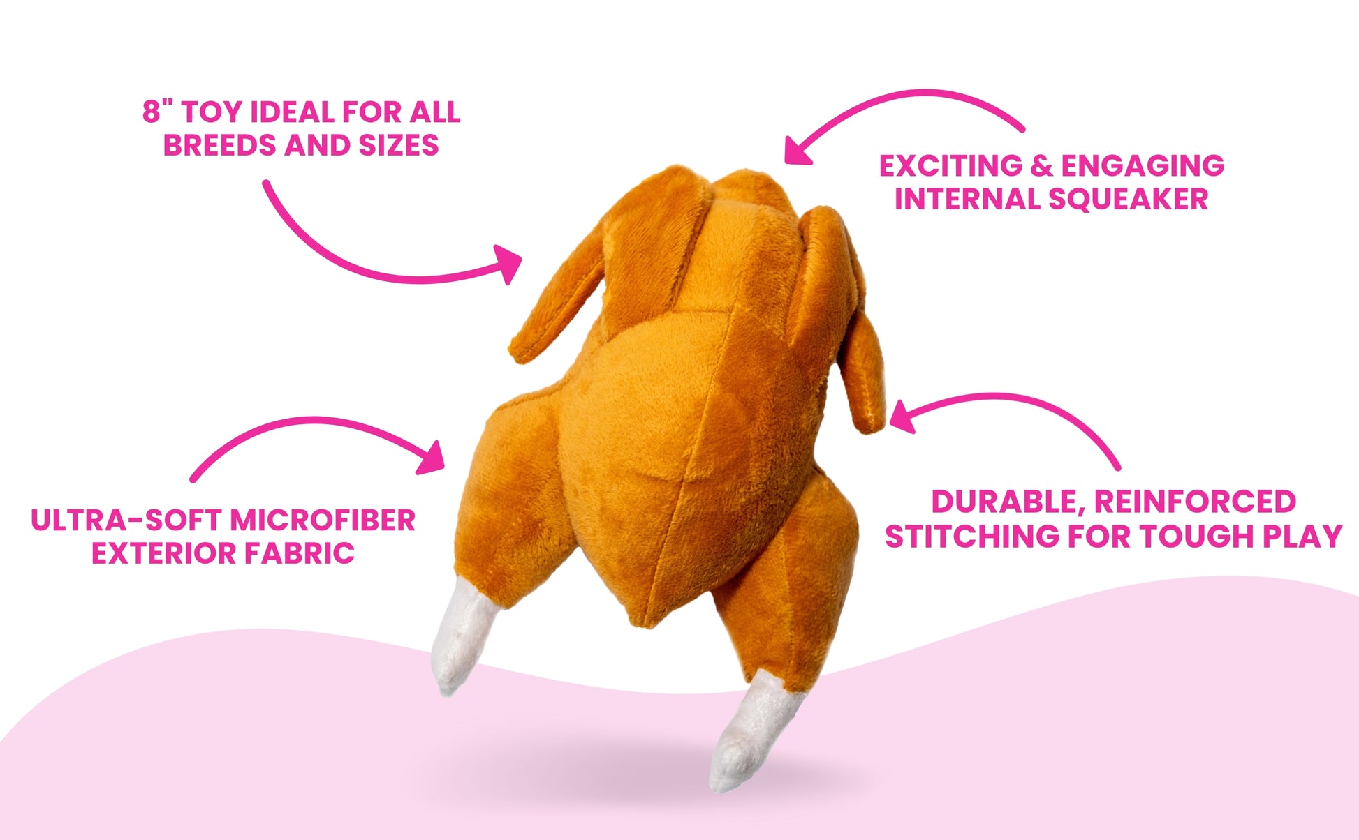 Thanksgiving Squeaky Plush Turkey Dog Toy - Glow Pups