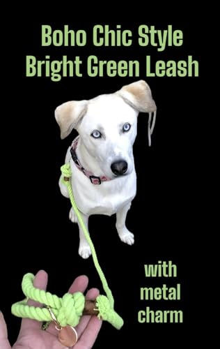 Boho Beach Bright Green Dog Leash