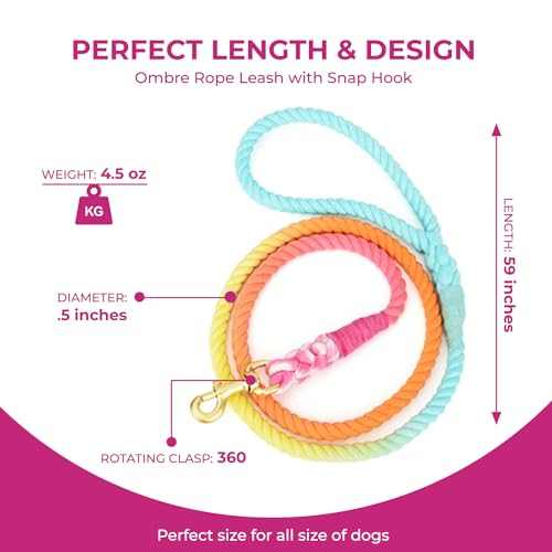 Tie Dyed Rope Pet Leashes at Glow Pups