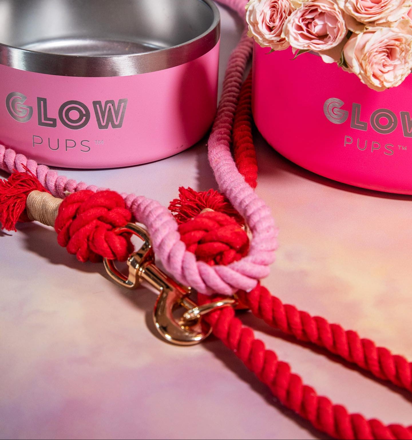 Red Boho Chic Style Dog Leash - Glow Pups