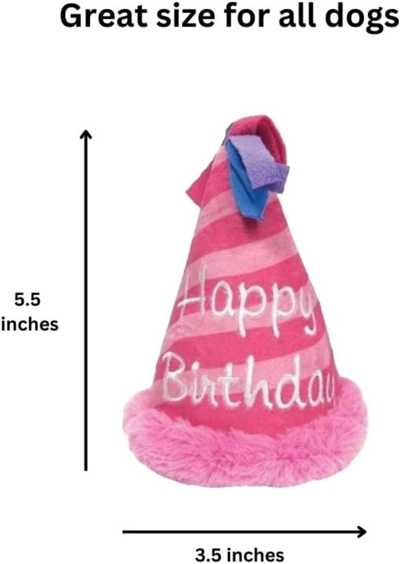 Pink Birthday Hat Dog Toy