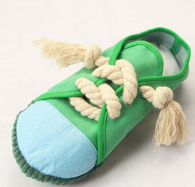 Squeaky Shoes with Lace Dog Toys