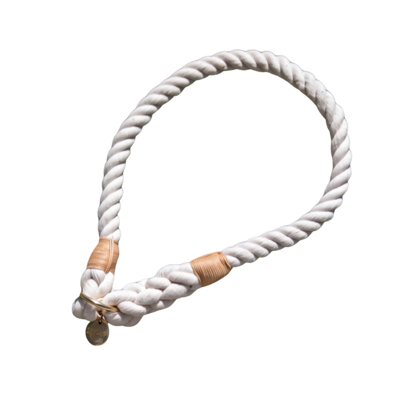 Coastal Chic Cotton Rope Collar - Glow Pups