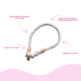 Coastal Chic Cotton Rope Collar - Glow Pups by Glow Pups