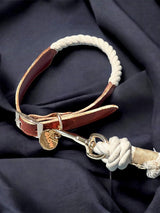 White Rope and Leather Collar - Glow Pups by Glow Pups