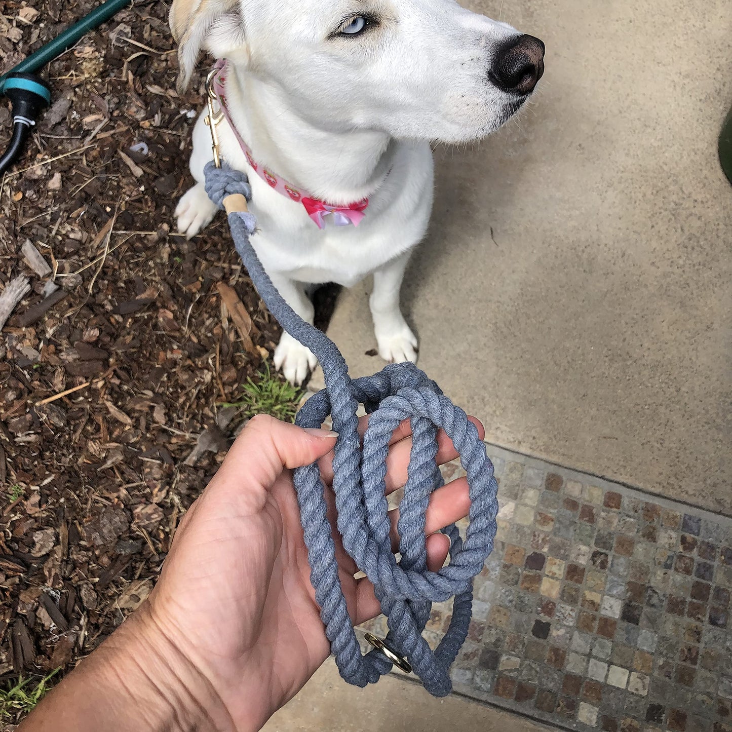 Grey Boho Chic Style Rope Leash