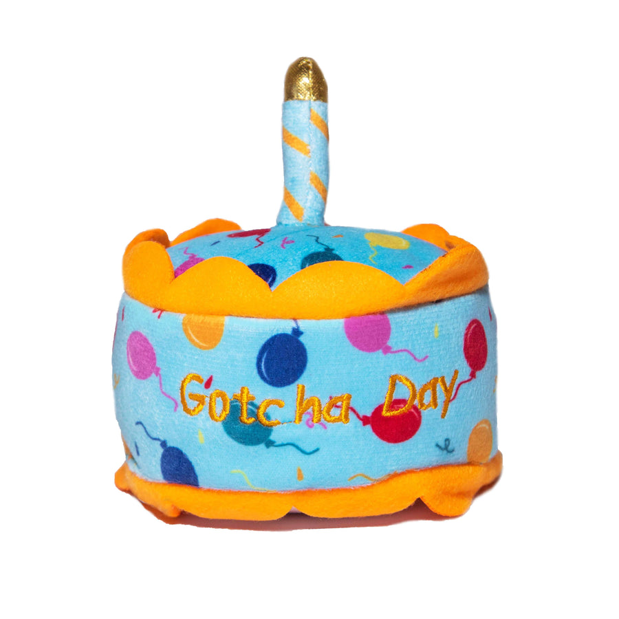 Glow Pups Gotcha Day Squeaky Plush Dog Toy by Glow Pups