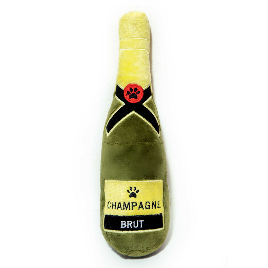 Squeaky Champagne Bottle Plush Dog Toy - Glow Pups by Glow Pups