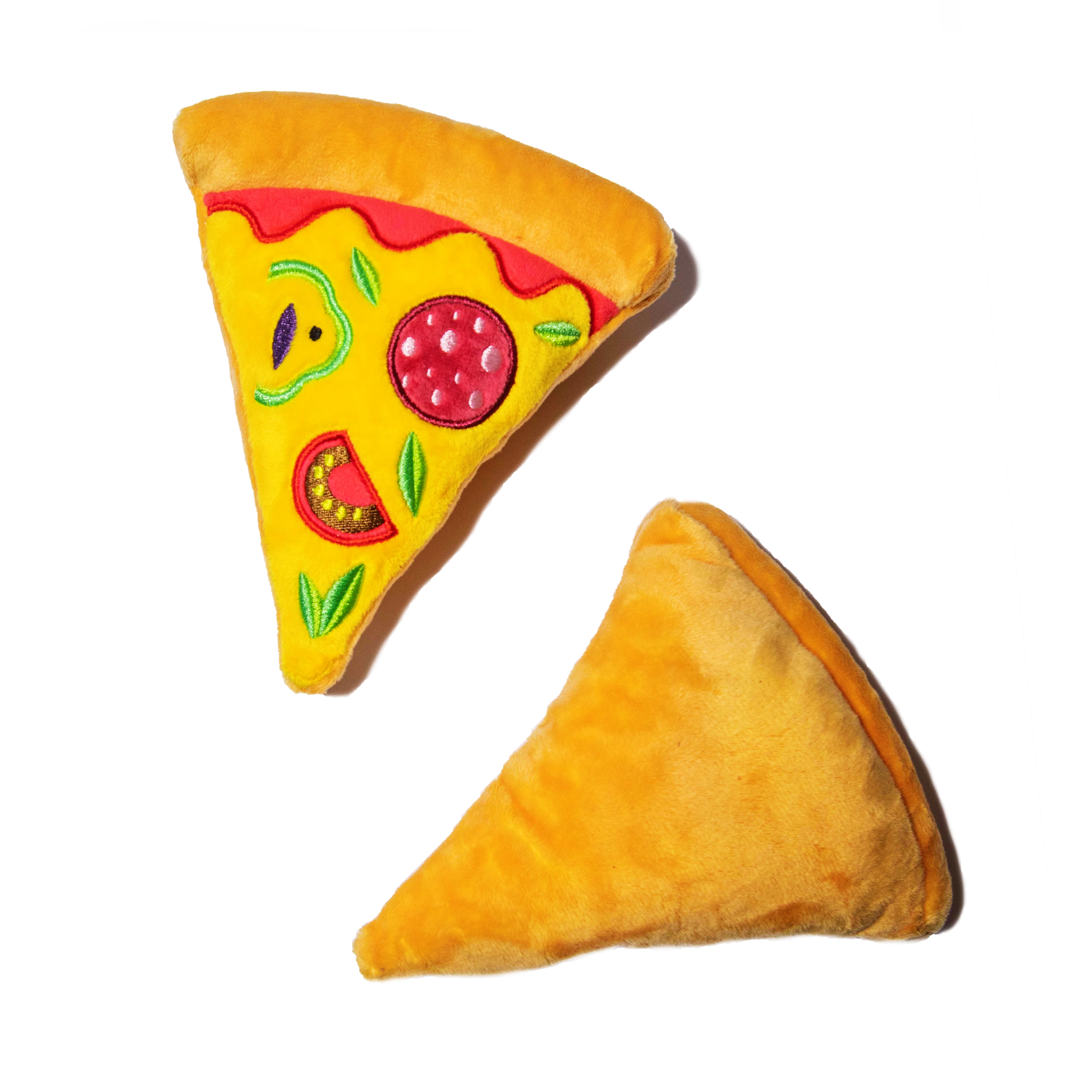 2 Pack Pizza Dog Toys with Squeaker at Glow Pups